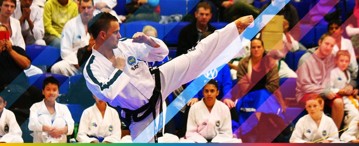 Mark Trotter - Expert Coach performing a TKD pattern at an international competition
