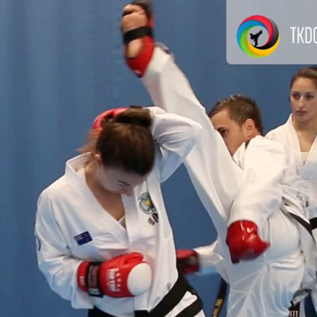 ITF Taekwon-Do sparring pressure drills coached by Mark Trotter