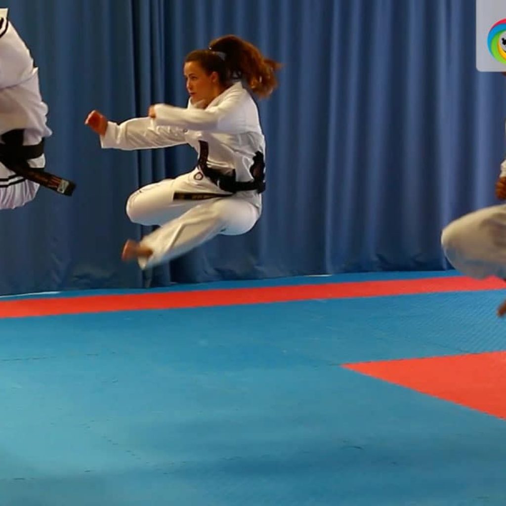 Juche tul coaching session with Master Mark Hutton focusing on the run-up for the two-direction kick.