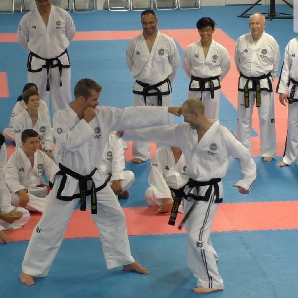 Master Mark Hutton demonstrating partner training during the Empowerment Seminar in Auckland, 2018