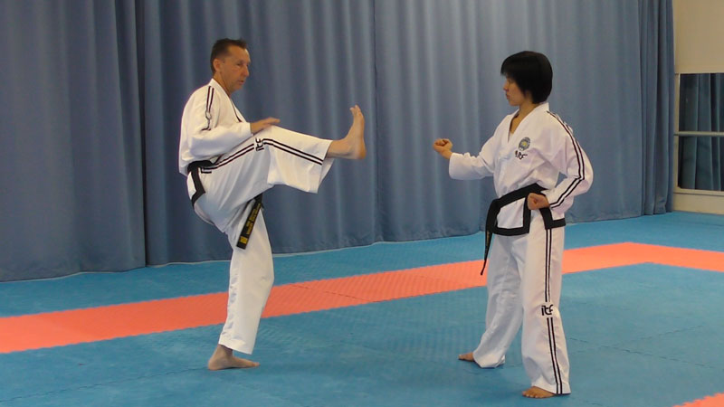 Tong-Il Tul premium lesson focusing on the outward vertical kick execution