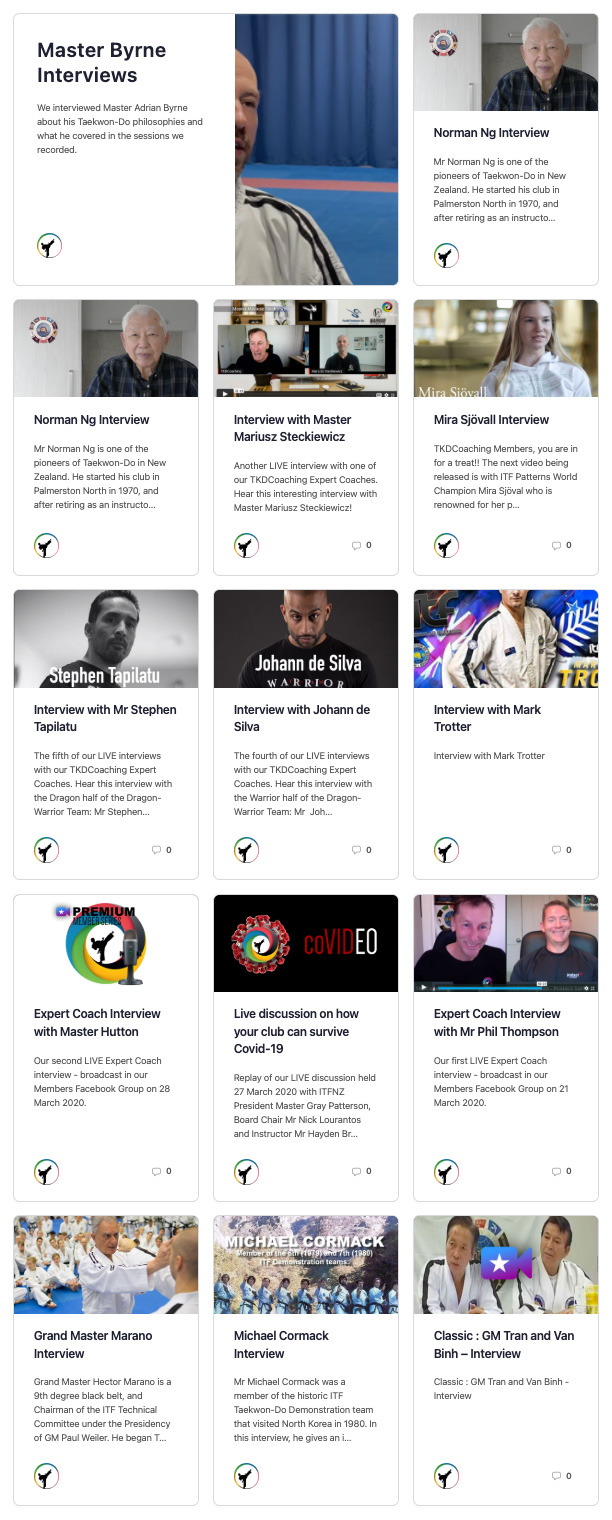 TKD Coaching interviews of Grand Masters, Masters and Expert Coaches