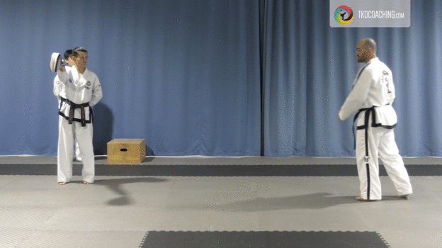 Mr Brendan Doogan in action, during his class on Teaching Mid-Air Kick