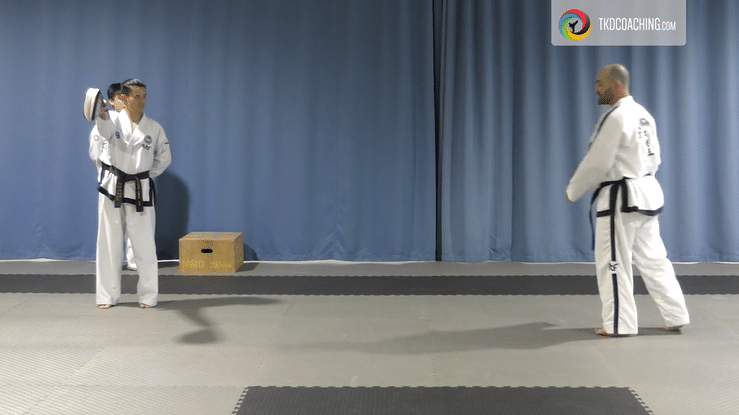 Mr Brendan Doogan in action, during his class on Teaching Mid-Air Kick