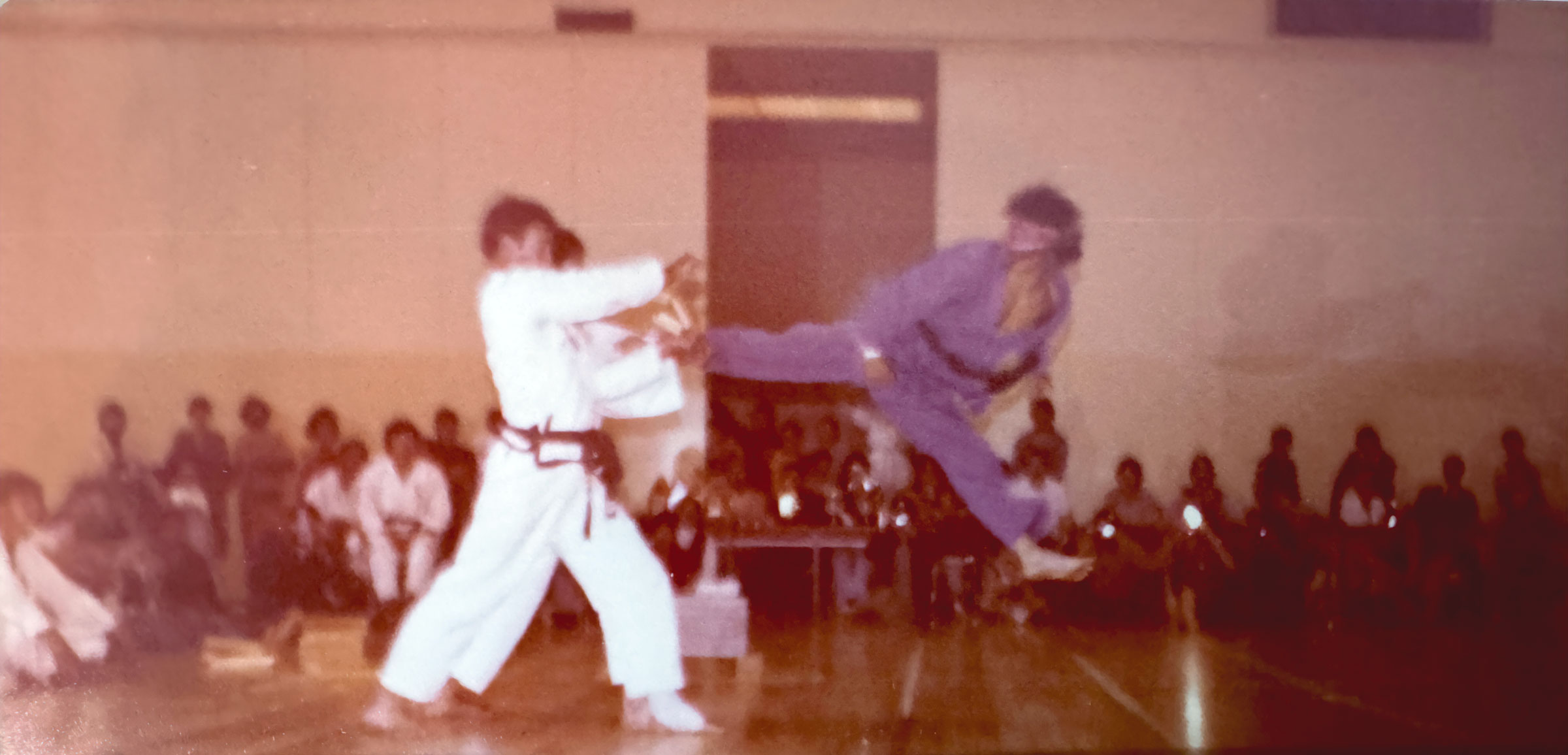 The legendary Master Hee il Cho giving a demonstration in Hamilton, 1979
