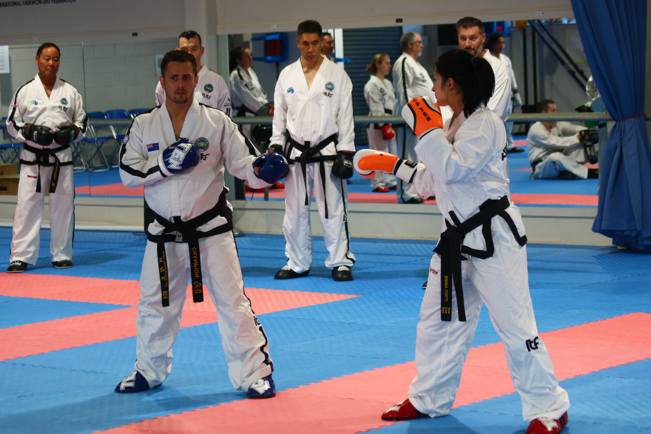 Master Mark Trotter and Brenda Trotter during the Quick Tips for Sparring filming