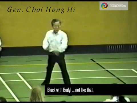 General Choi Hong Hi demonstrating hip rotation during an ITF Taekwon-Do seminar
