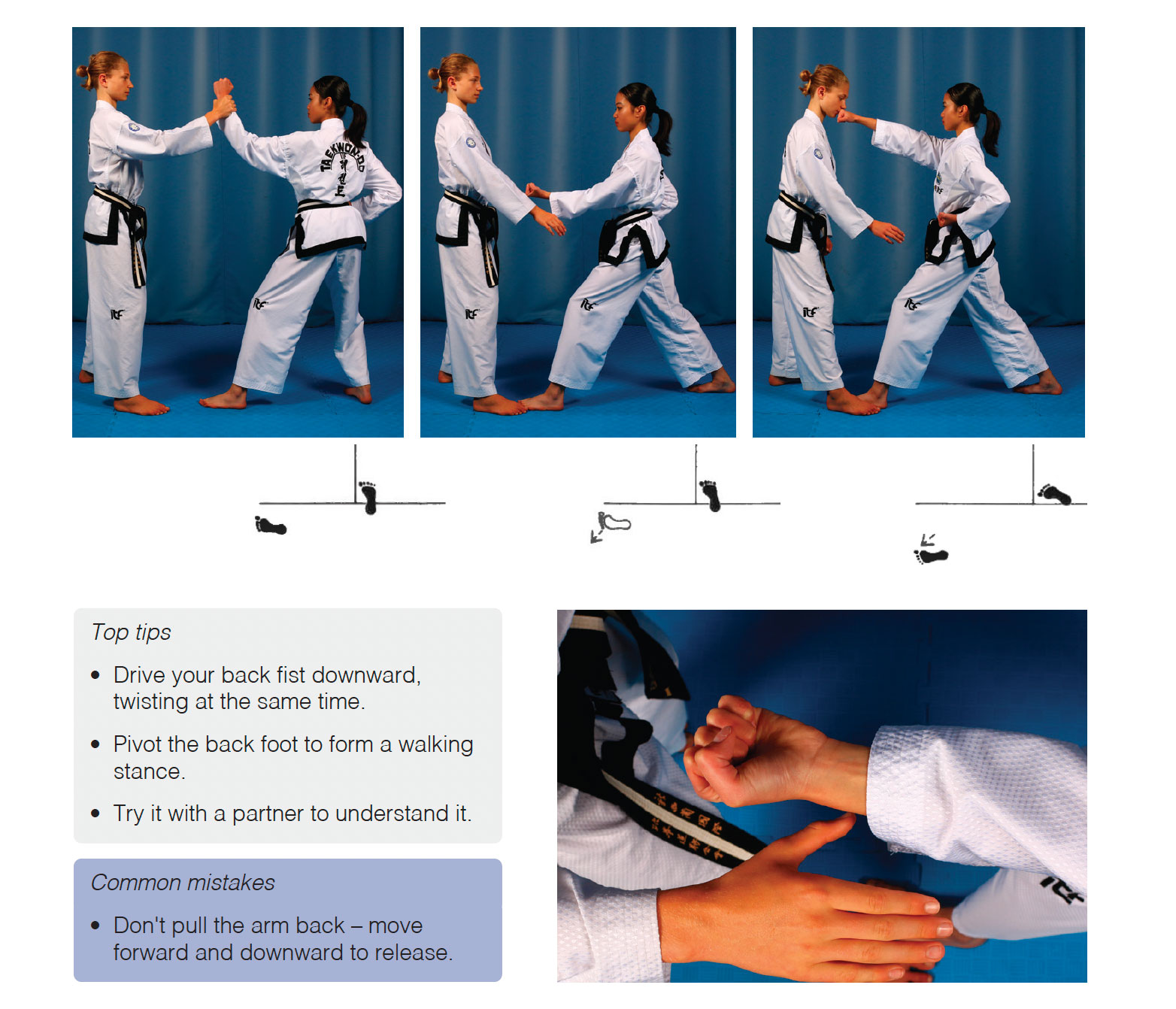 Releasing motion demonstrated in Joong-Gun tul